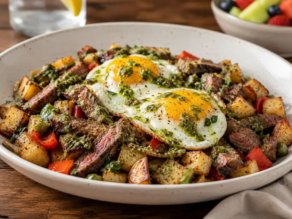 Chimichurri Steak and Eggs Hash