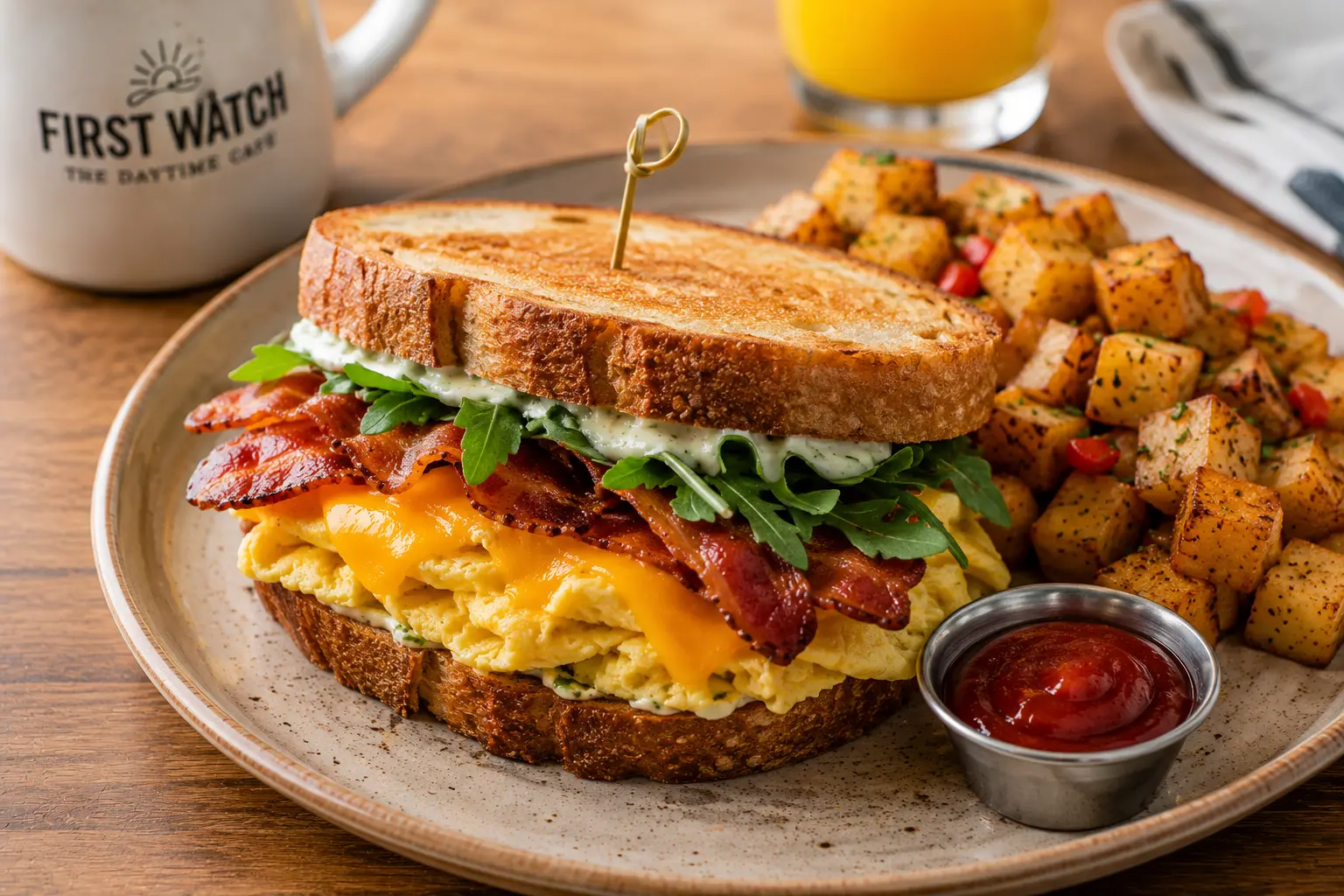 First Watch Elevated Egg Sandwich — cage-free eggs on toasted bread
