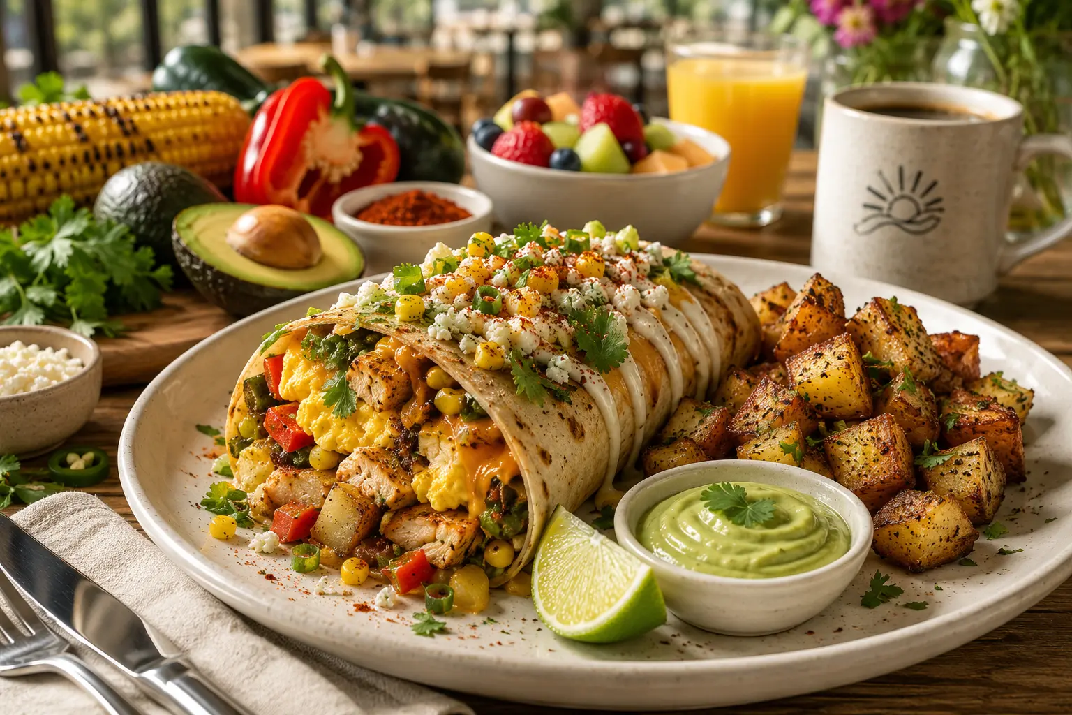 Seasonal 9 First Watch Elote Breakfast Burrito