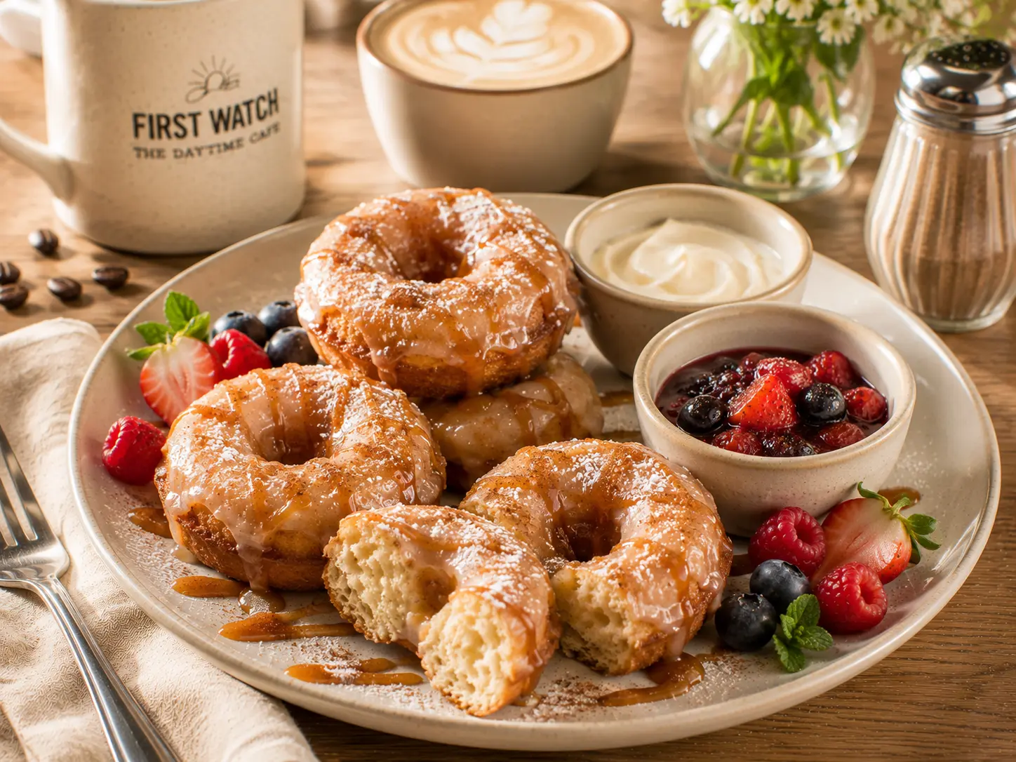 First Watch Holey Donuts warm cinnamon sugar donut holes