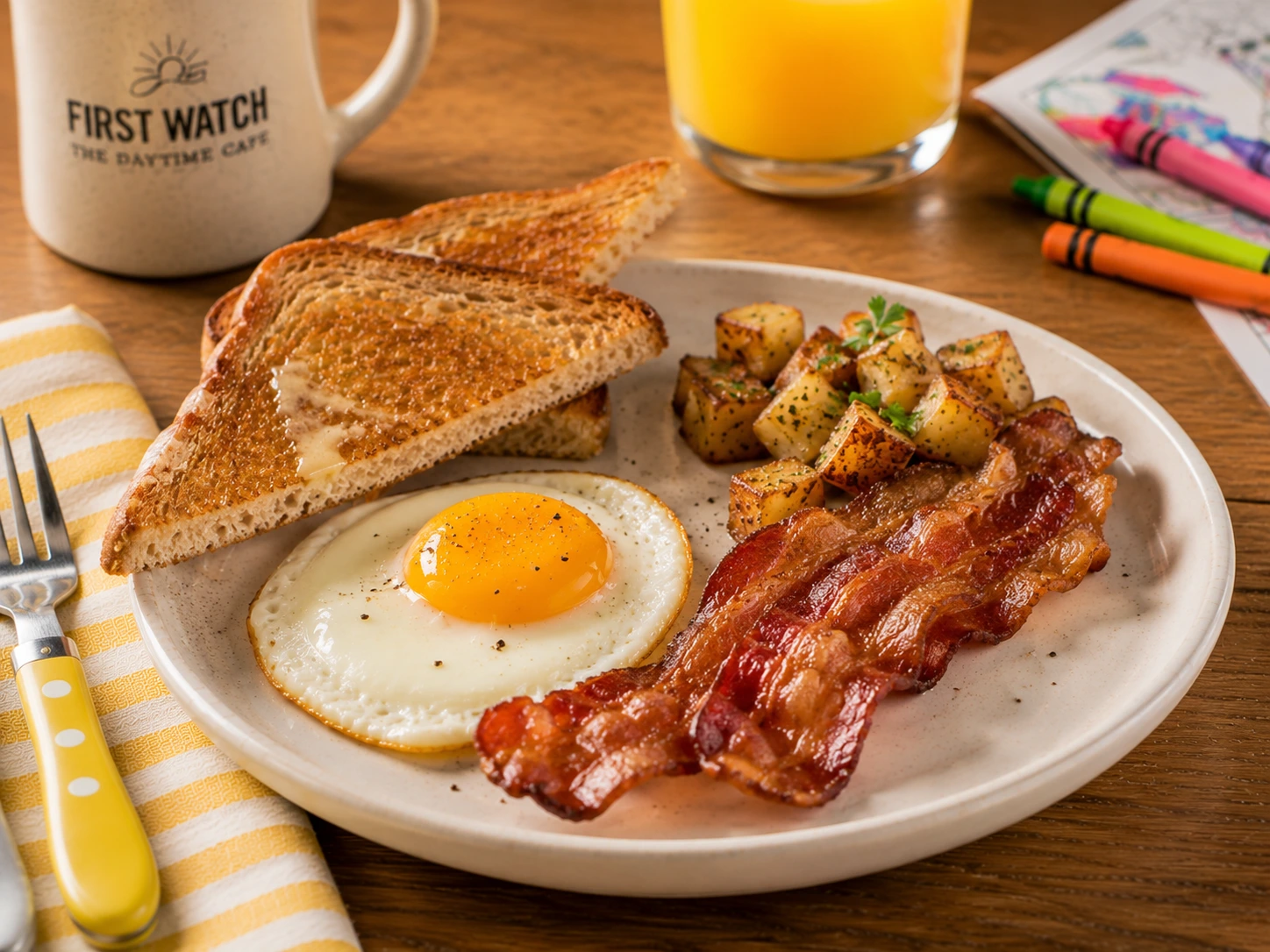 Kids 2 First Watch Kids Bacon and Egg breakfast plate