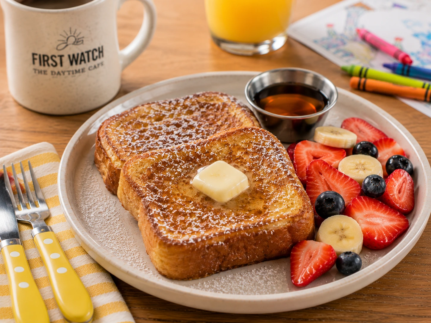 Kids 5 First Watch Kids French Toast with powdered sugar