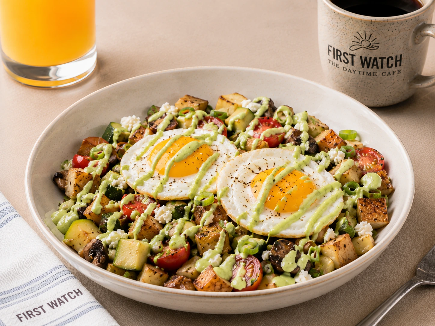First Watch Market Hash fresh vegetable-forward skillet