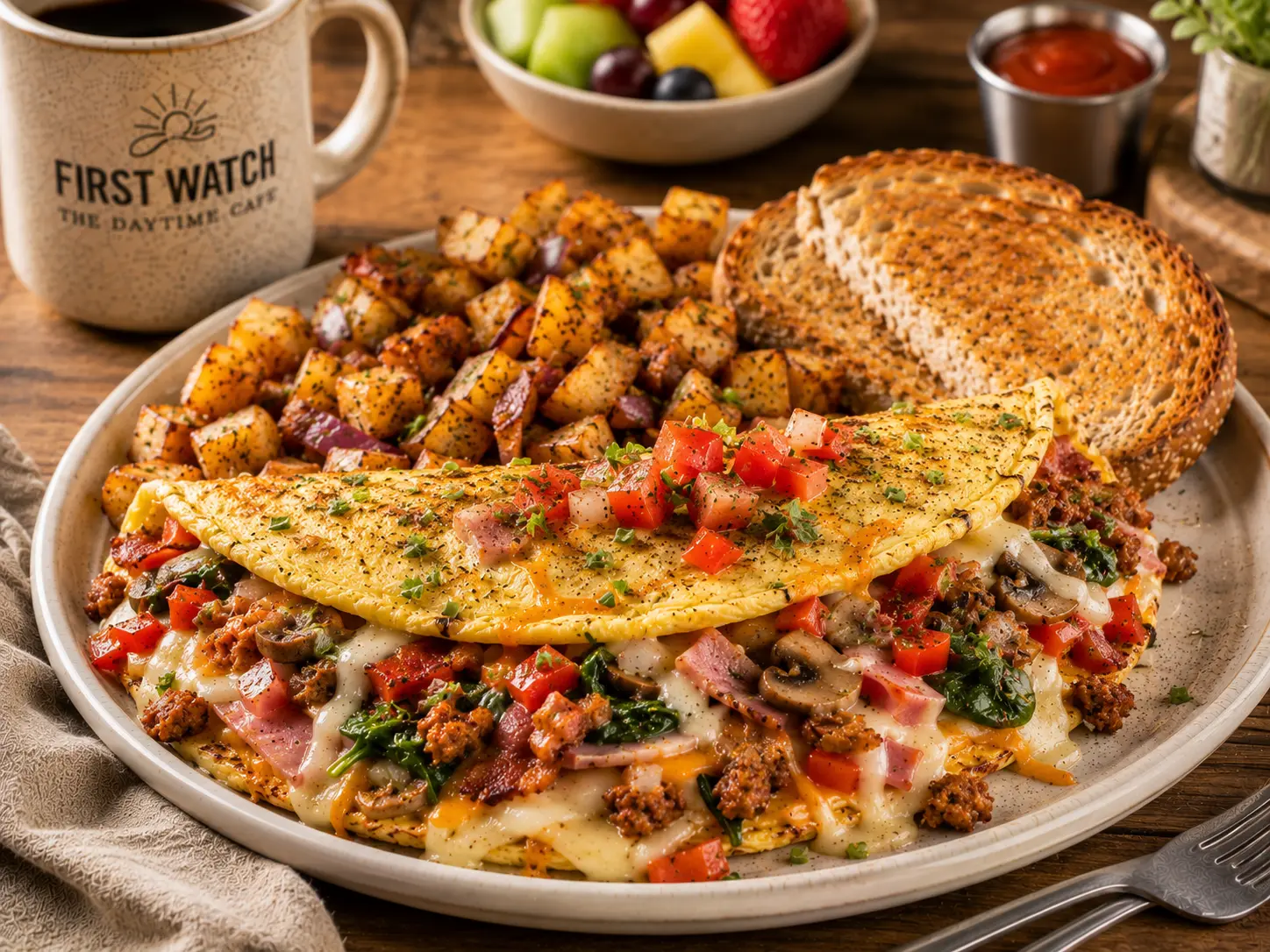First Watch The Works Omelet fully loaded