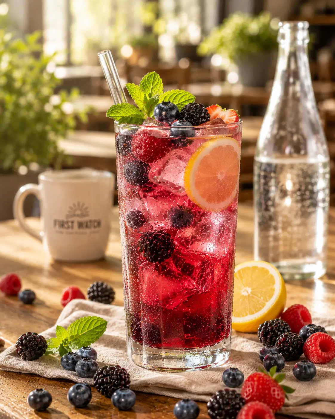 First Watch Wildberry Refresher lightly sparkling wildberry drink